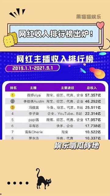 网红的收入排行,揭秘网络红人财富神话  第2张